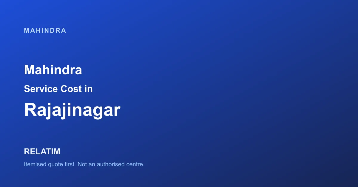 Mahindra Service Cost in Rajajinagar, Bangalore